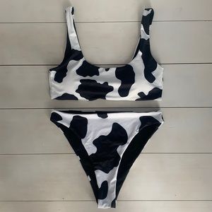 HIGH RISE COW PRINT BIKINI